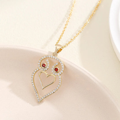 1 Piece 17*32mm 20*30mm 22*26mm Copper Zircon Animal Heart Shape Pendant