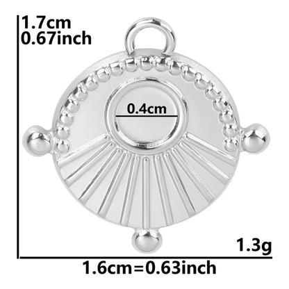 1 Piece 17x16mm Hole 2~2.9mm 304 Stainless Steel 18K Gold Plated Round Pendant