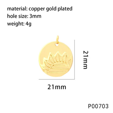 1 Piece 18 * 20mm 21 * 21mm 22 * 41mm Copper 18K Gold Plated Human Sunflower Polished Pendant