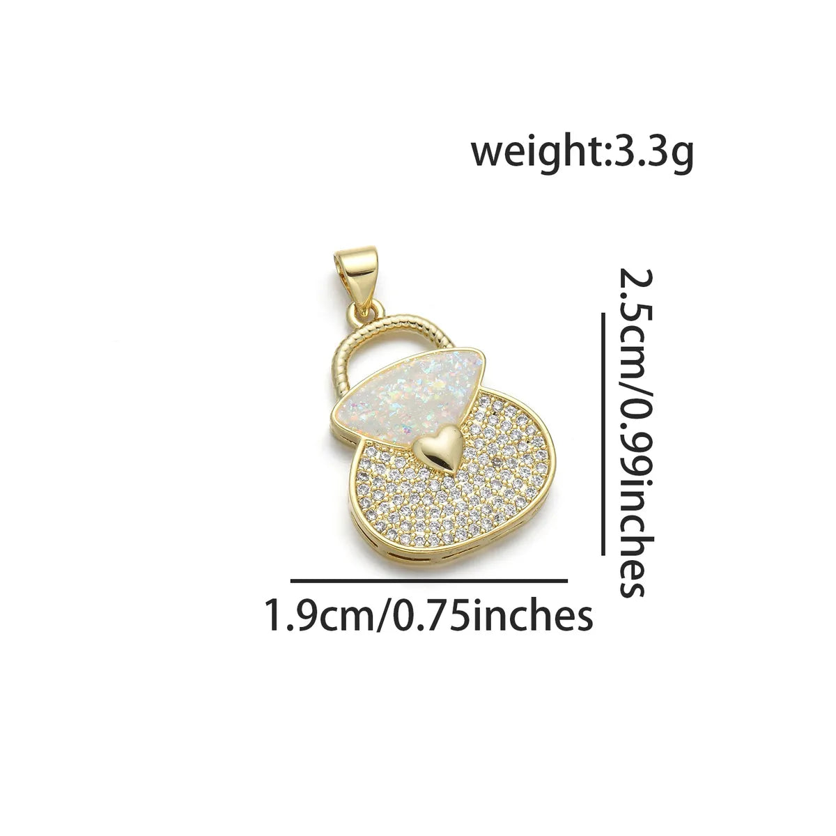 1 Piece 18 * 24mm 19 * 25mm Copper Zircon 18K Gold Plated Bag Polished Pendant