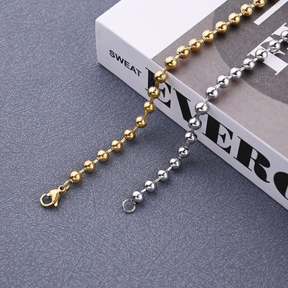 1 Piece 180mm 304 Stainless Steel Gold Plated Ball Chain Bracelets