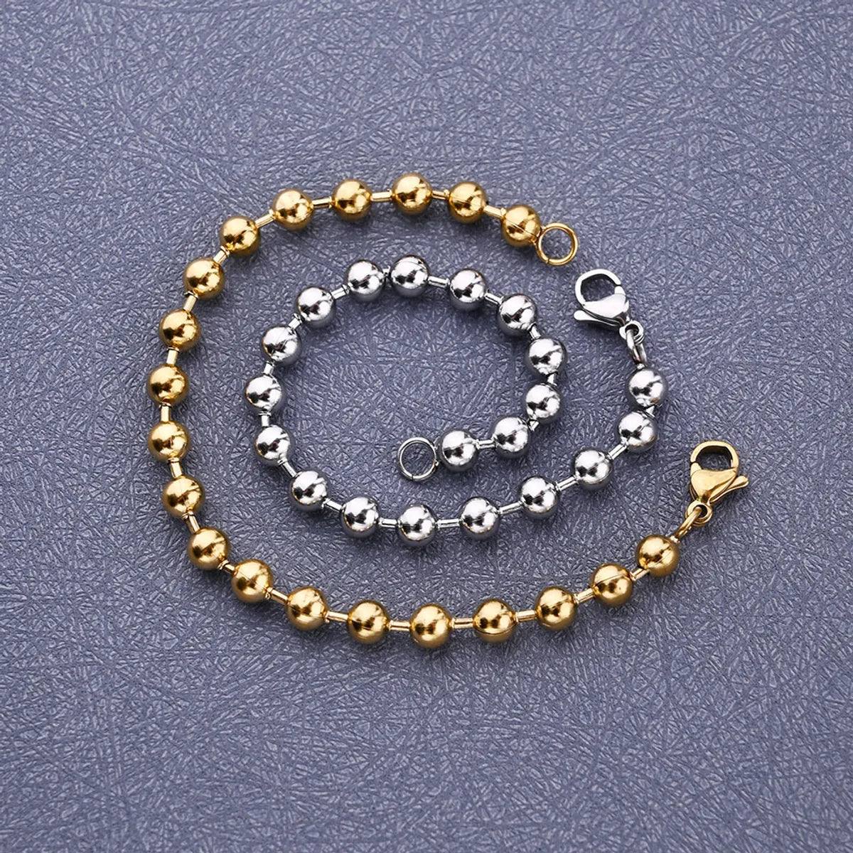 1 Piece 180mm 304 Stainless Steel Gold Plated Ball Chain Bracelets