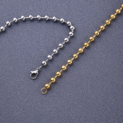 1 Piece 180mm 304 Stainless Steel Gold Plated Ball Chain Bracelets