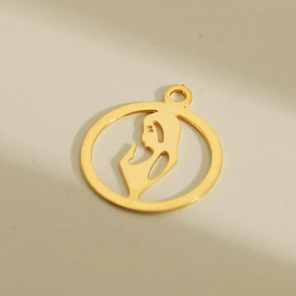 1 Piece 18mm 19mm 20mm 201 Stainless Steel 18K Gold Plated Elephant Tree Priest Polished Pendant