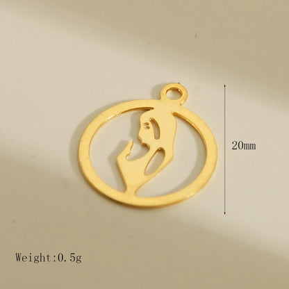 1 Piece 18mm 19mm 20mm 201 Stainless Steel 18K Gold Plated Elephant Tree Priest Polished Pendant