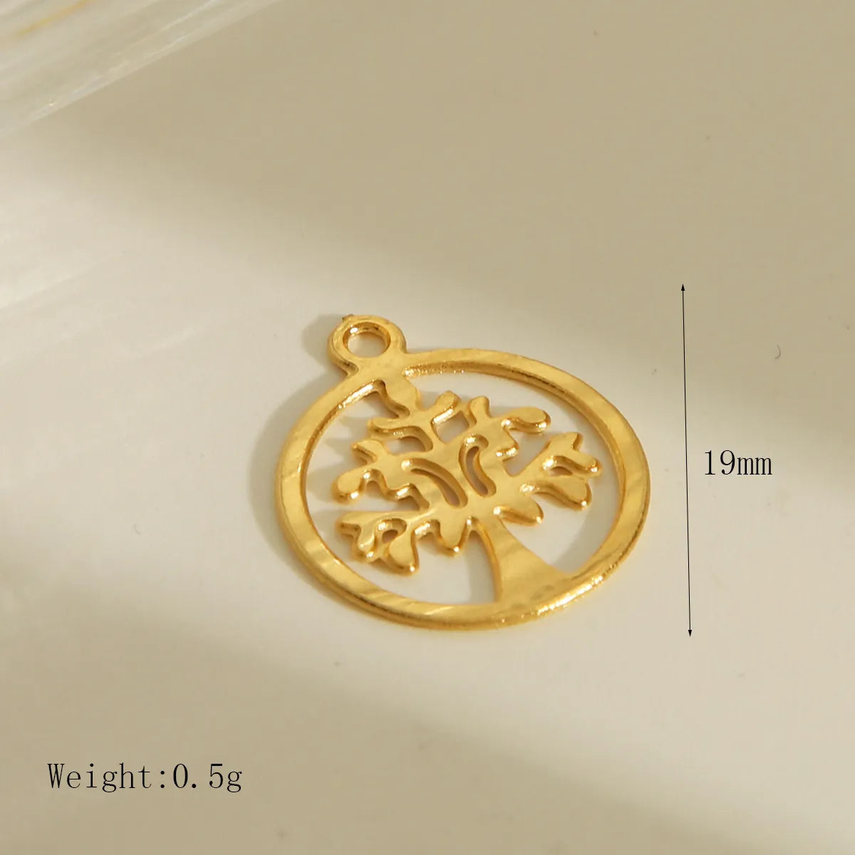 1 Piece 18mm 19mm 20mm 201 Stainless Steel 18K Gold Plated Elephant Tree Priest Polished Pendant