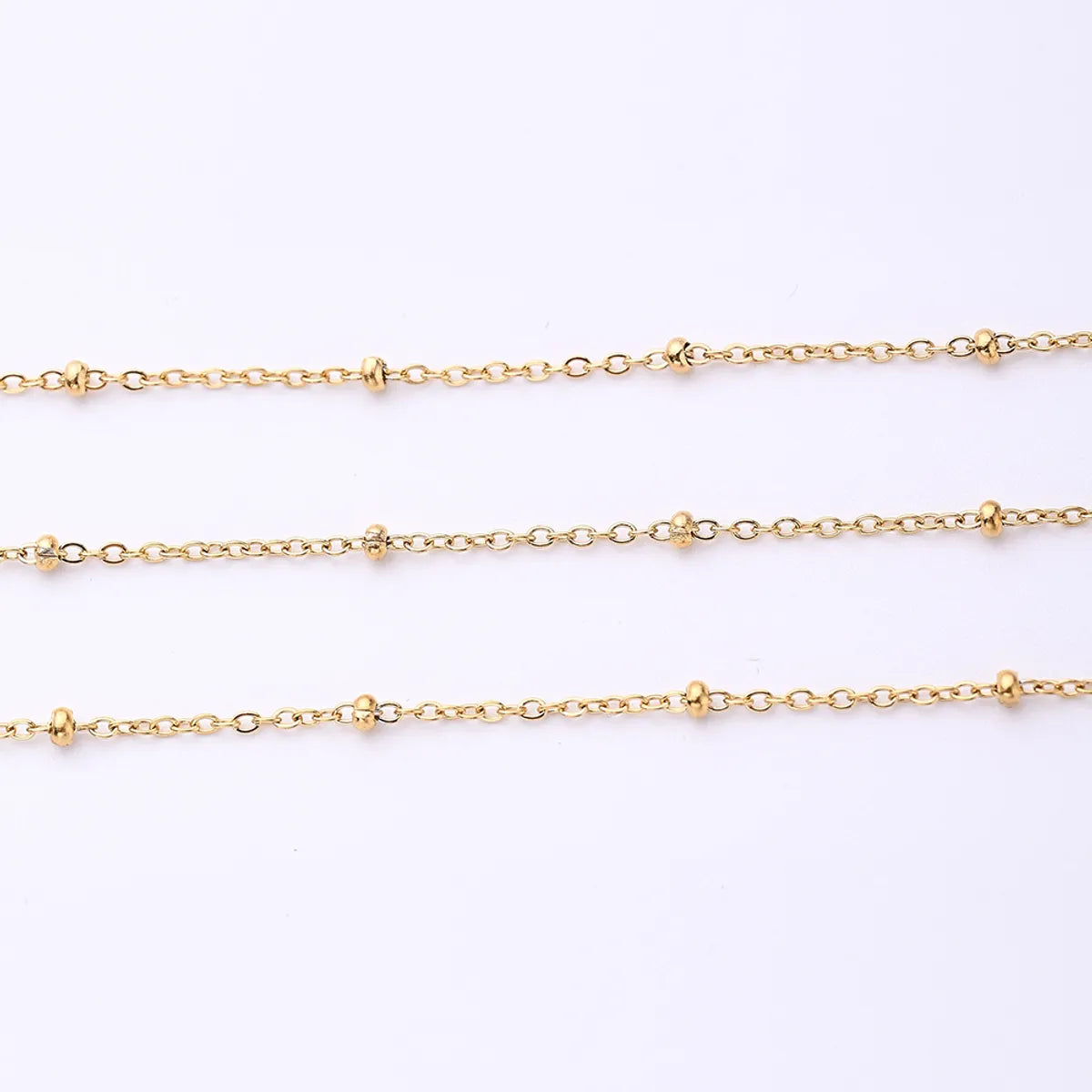 1 Roll 1.5*1.2mm 2.5*2mm 2*1.5mm 304 Stainless Steel 18K Gold Plated Solid Color Polished Chain