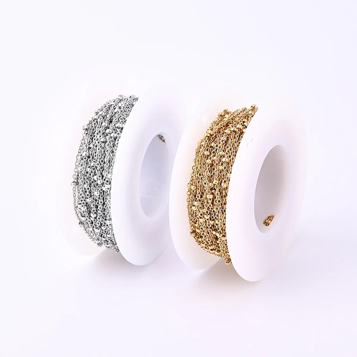 1 Roll 1.5*1.2mm 2.5*2mm 2*1.5mm 304 Stainless Steel 18K Gold Plated Solid Color Polished Chain