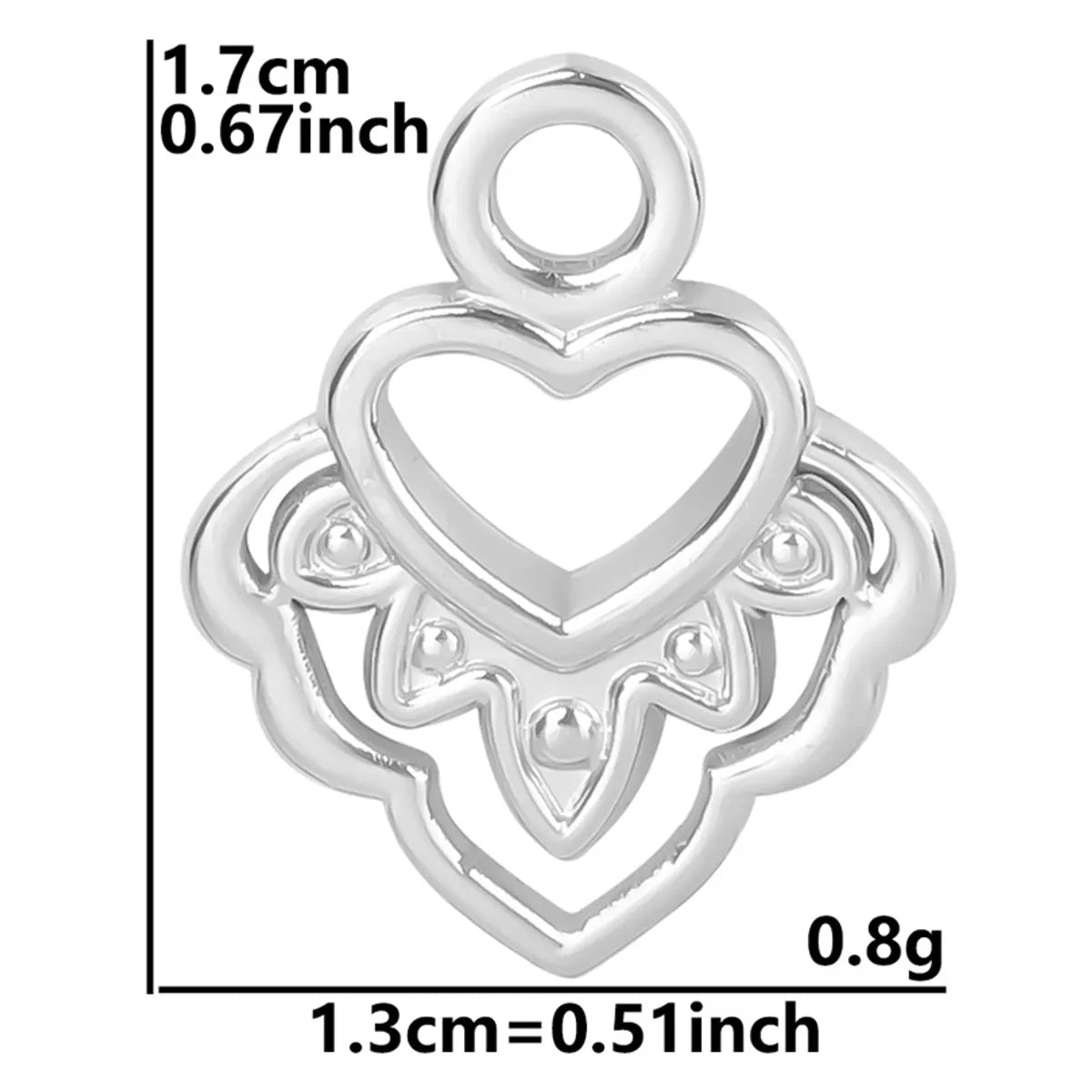 1 Piece 1.3*1.7cm 304 Stainless Steel 18K Gold Plated Heart Shape Pendant