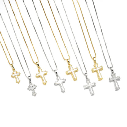 1 Piece 1.2*1.9CM Copper Shell 18K Gold Plated Human Cross Pendant