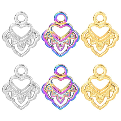 1 Piece 1.3*1.7cm 304 Stainless Steel 18K Gold Plated Heart Shape Pendant