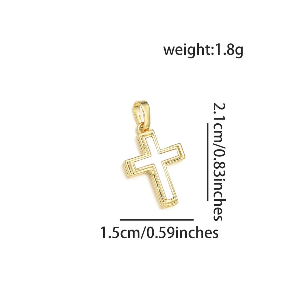 1 Piece 1.2*1.9CM Copper Shell 18K Gold Plated Human Cross Pendant