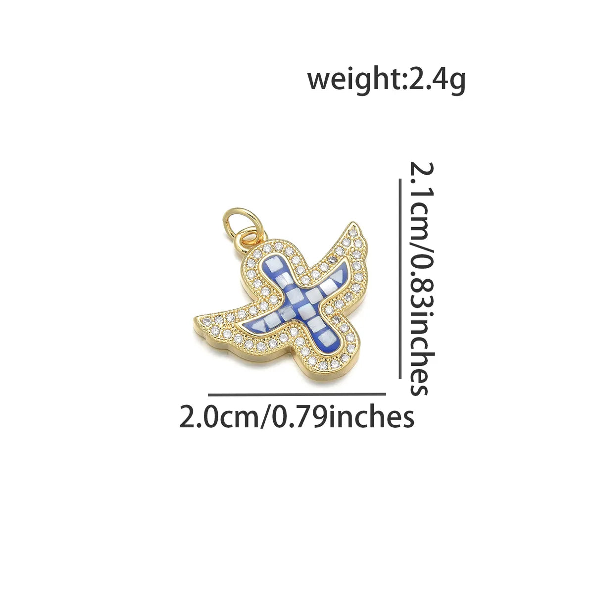 1 Piece 1.8*2.1cm 1.9*2CM Copper Zircon 18K Gold Plated Cross Cat Owl Pendant