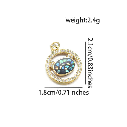 1 Piece 1.8*2.1cm 1.9*2CM Copper Zircon 18K Gold Plated Cross Cat Owl Pendant