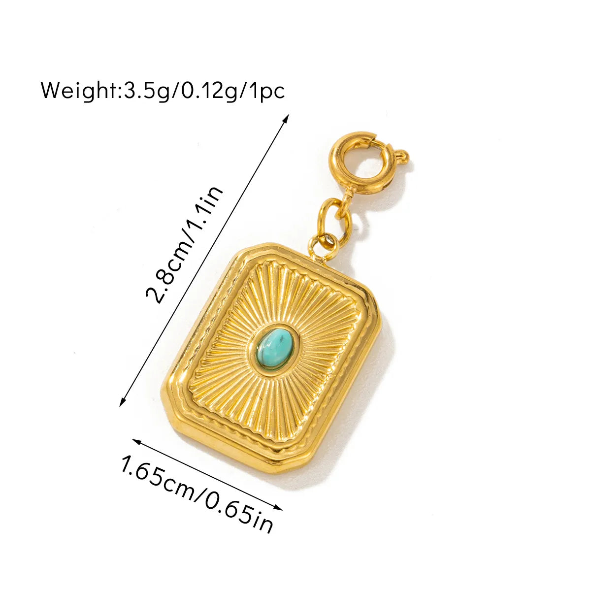 1 Piece 1.9*3cm 2.8*1.65cm 3.3*1.55cm Titanium Steel Turquoise Tiger Eye Geometric Round Water Droplets Pendant Chain