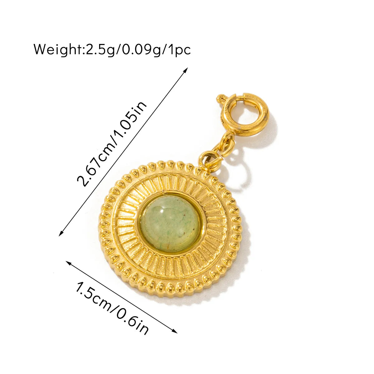 1 Piece 1.9*3cm 2.8*1.65cm 3.3*1.55cm Titanium Steel Turquoise Tiger Eye Geometric Round Water Droplets Pendant Chain