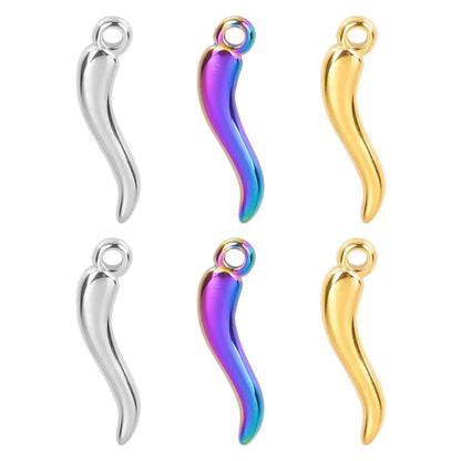 1 Piece 2*0.6cm 304 Stainless Steel 18K Gold Plated Chili Pendant