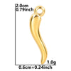 1 Piece 2*0.6cm 304 Stainless Steel 18K Gold Plated Chili Pendant