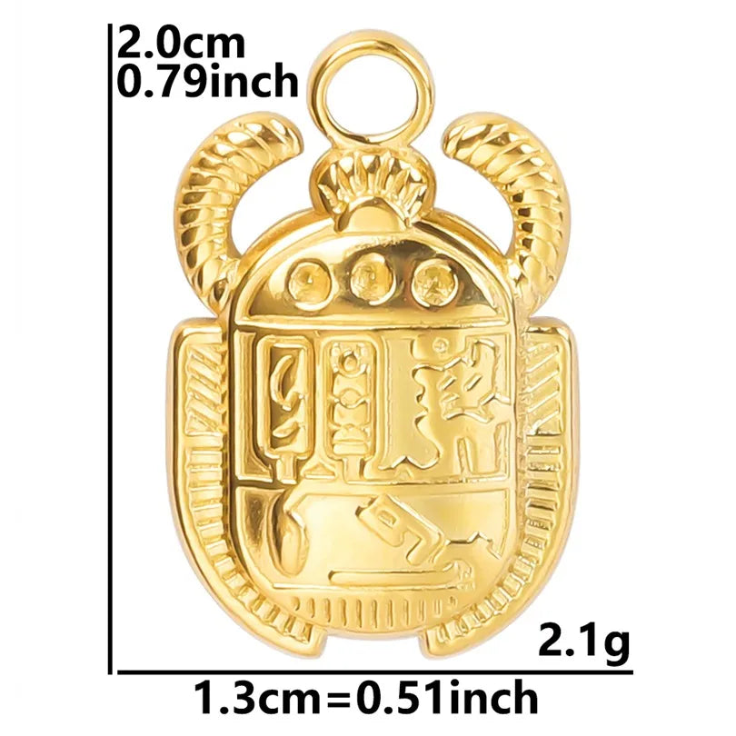 1 Piece 2*1.3cm Hole 2~2.9mm 304 Stainless Steel 18K Gold Plated Insect Pendant