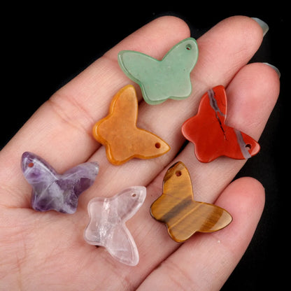 1 Piece 20*15mm Natural Stone Crystal Butterfly Pendant