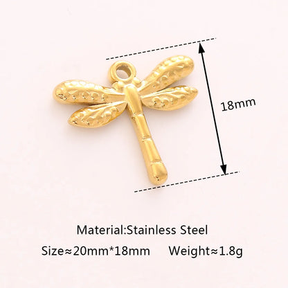 1 Piece 20*18mm 304 Stainless Steel Dragonfly Pendant