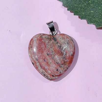 1 Piece 20*20mm Natural Stone Heart Shape Pendant