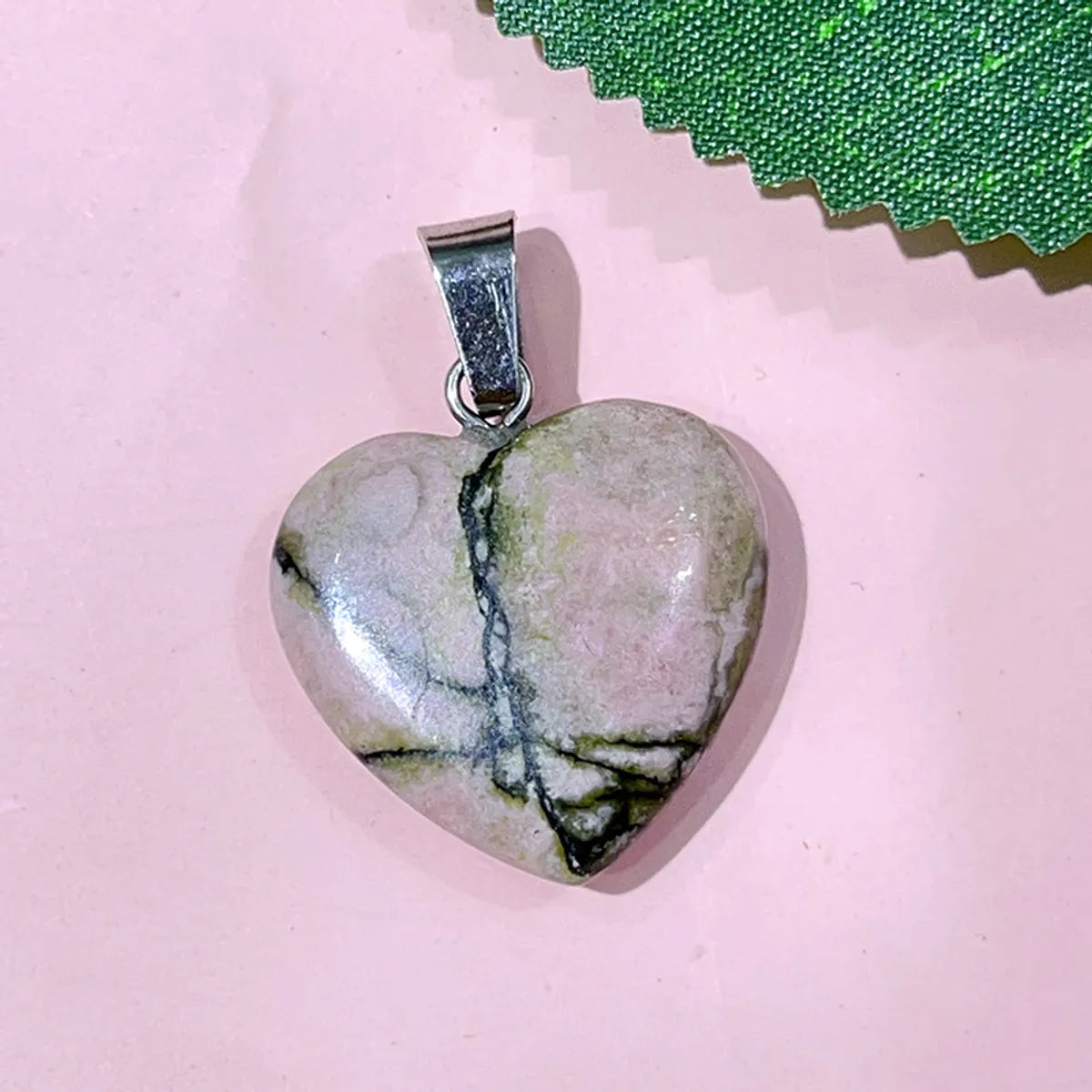 1 Piece 20*20mm Natural Stone Heart Shape Pendant