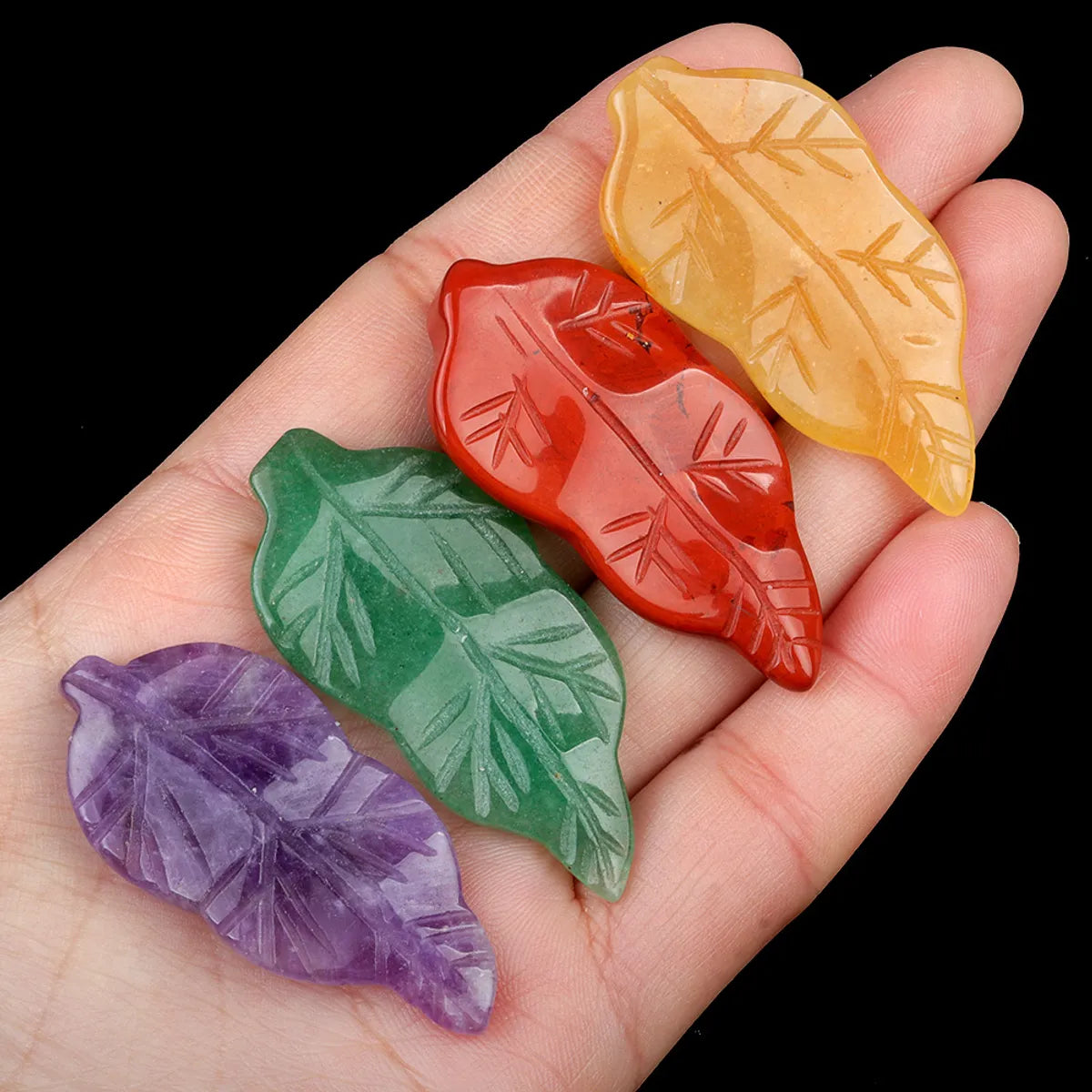 1 Piece 20-25*47mm Crystal Agate Leaves Pendant