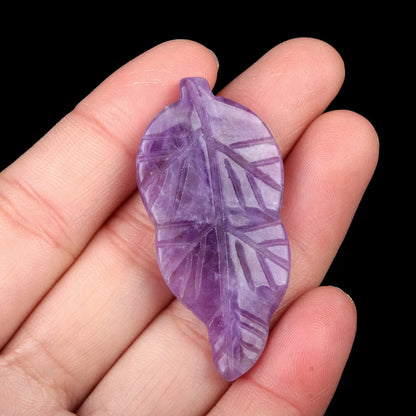 1 Piece 20-25*47mm Crystal Agate Leaves Pendant