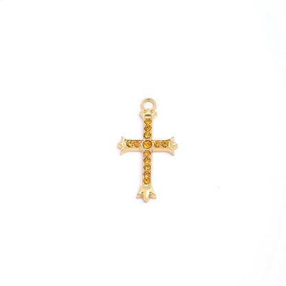 1 Piece 20*37mm 304 Stainless Steel Zircon Cross Pendant