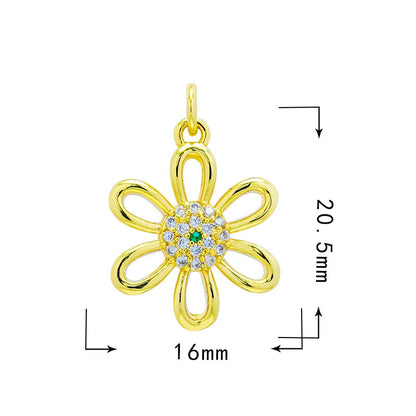 1 Piece 21 * 18mm 23*20.5mm Copper Zircon Gesture Tree Heart Shape Pendant