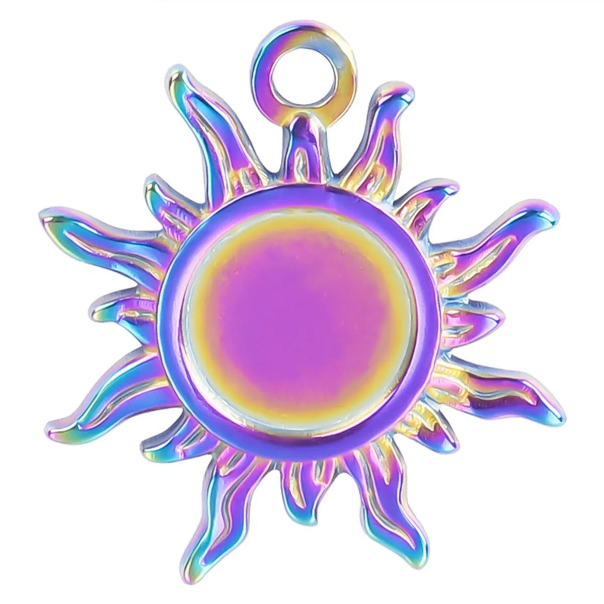 1 Piece 21*19mm 304 Stainless Steel 18K Gold Plated Sun Pendant