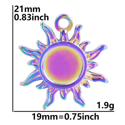 1 Piece 21*19mm 304 Stainless Steel 18K Gold Plated Sun Pendant