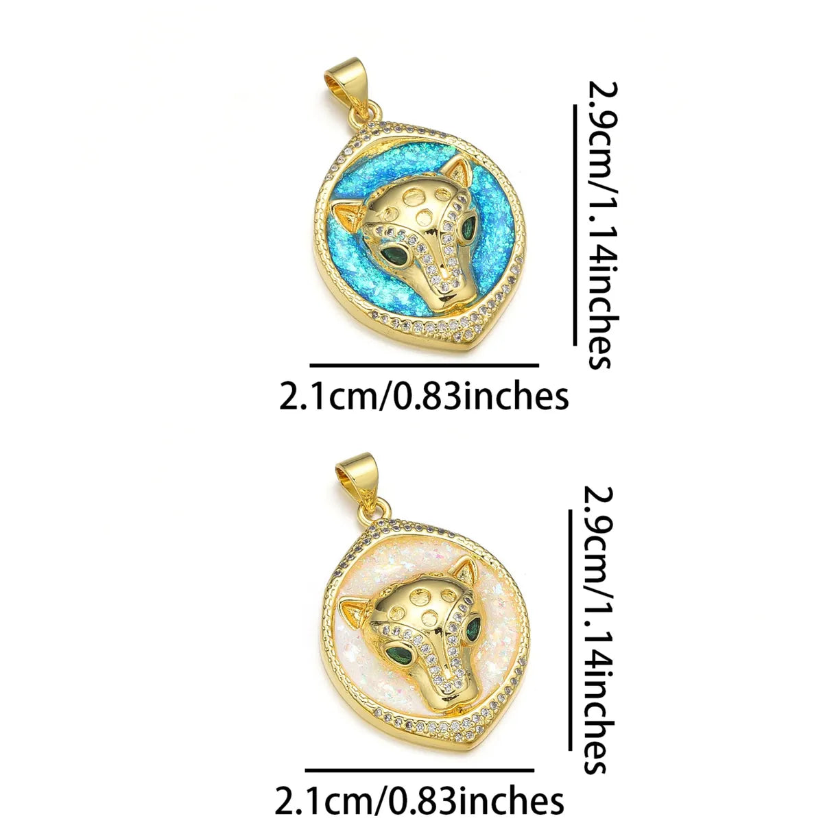 1 Piece 21 * 24mm 21*29mm 22*24MM Copper Artificial Rhinestones 18K Gold Plated Animal Round Polished Pendant