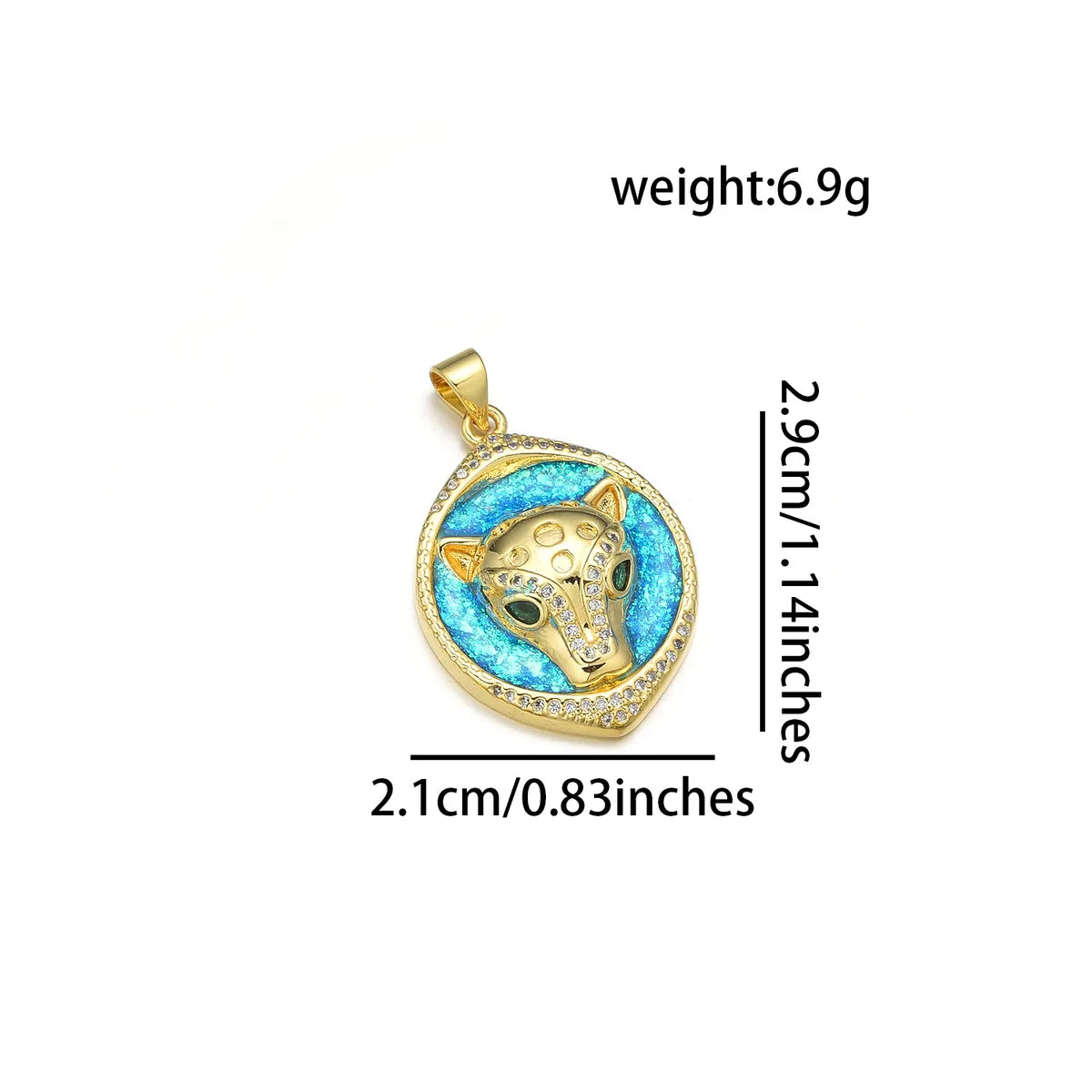 1 Piece 21 * 24mm 21*29mm 22*24MM Copper Artificial Rhinestones 18K Gold Plated Animal Round Polished Pendant