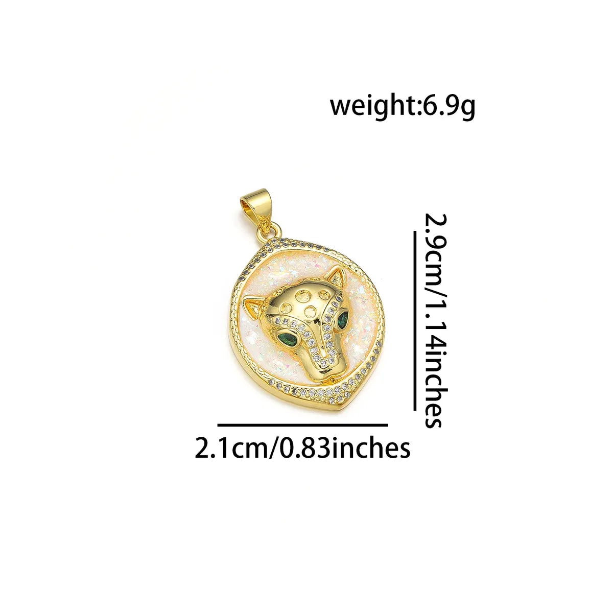 1 Piece 21 * 24mm 21*29mm 22*24MM Copper Artificial Rhinestones 18K Gold Plated Animal Round Polished Pendant