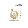 1 Piece 21 * 24mm 25 * 28mm 27 * 28mm Copper Zircon 18K Gold Plated Round Virgin Mary Polished Pendant