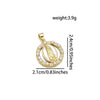 1 Piece 21 * 24mm 25 * 28mm 27 * 28mm Copper Zircon 18K Gold Plated Round Virgin Mary Polished Pendant