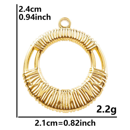 1 Piece 21 * 24mm Hole 2~2.9mm 304 Stainless Steel 18K Gold Plated Circle Polished Pendant