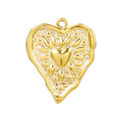 1 Piece 21*26mm 304 Stainless Steel Heart Shape Pendant