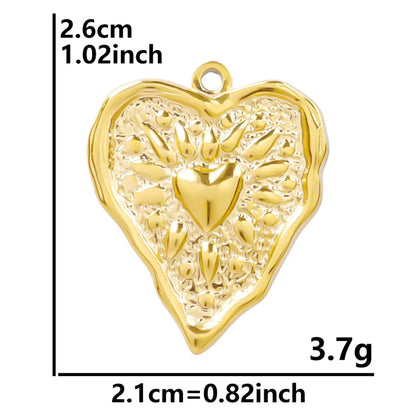 1 Piece 21*26mm 304 Stainless Steel Heart Shape Pendant