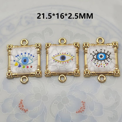 1 Piece 21.5*16mm 30.7*16mm Metal Eye Pendant