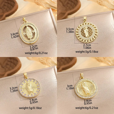 1 Piece 22*36mm 24 * 30mm 27*35mm Copper Zircon Human Pendant Chain