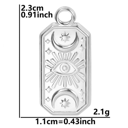 1 Piece 23*11mm 304 Stainless Steel Devil'S Eye Star Moon Pendant