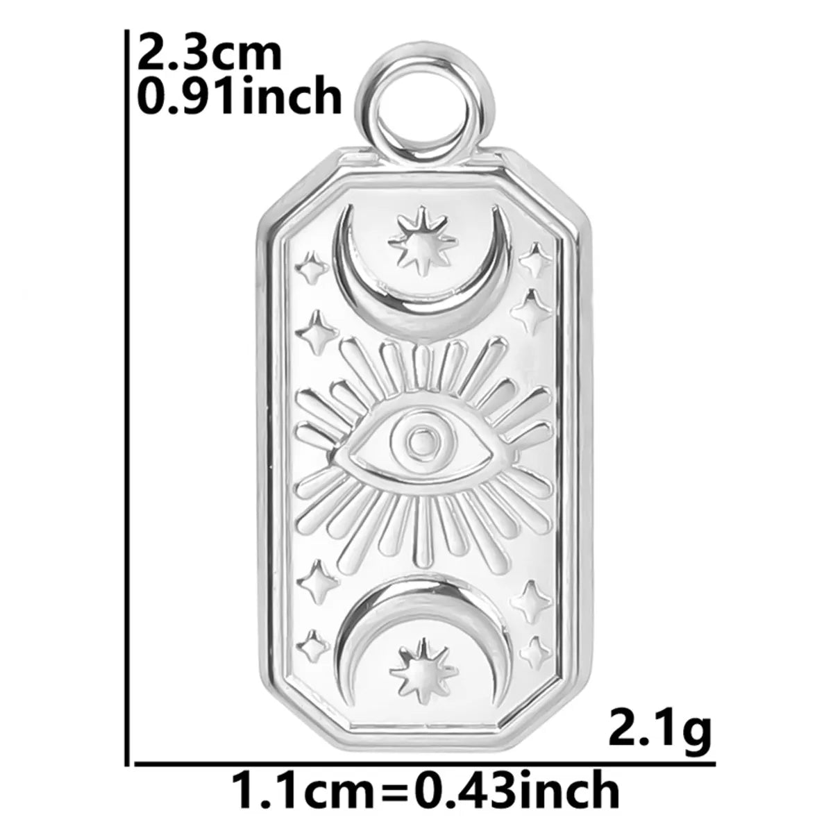 1 Piece 23*11mm 304 Stainless Steel Devil'S Eye Star Moon Pendant