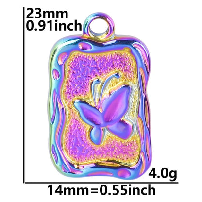 1 Piece 23*14mm 304 Stainless Steel Titanium Steel Totem Butterfly Pendant