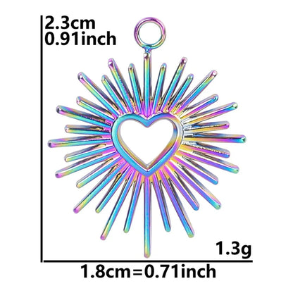 1 Piece 23*18mm Hole 2~2.9mm 304 Stainless Steel 18K Gold Plated Heart Shape Pendant