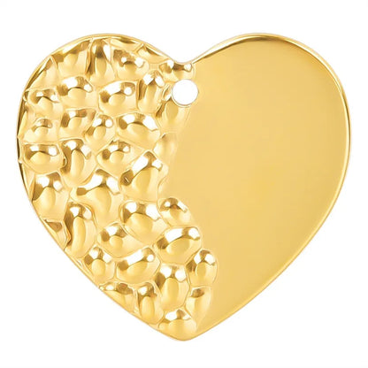 1 Piece 23*22mm Hole 1~1.9mm 304 Stainless Steel 18K Gold Plated Heart Shape Pendant