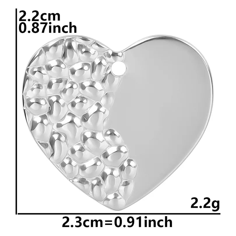 1 Piece 23*22mm Hole 1~1.9mm 304 Stainless Steel 18K Gold Plated Heart Shape Pendant