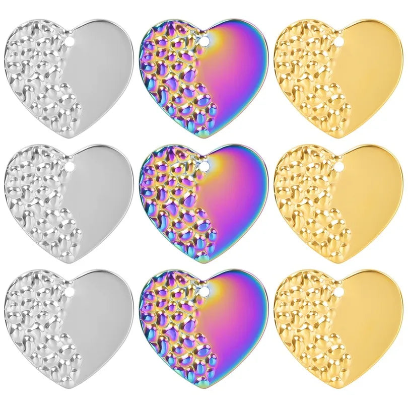 1 Piece 23*22mm Hole 1~1.9mm 304 Stainless Steel 18K Gold Plated Heart Shape Pendant